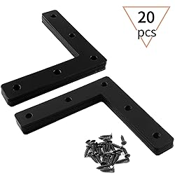 Jiozermi 20 Pcs Flat Corner Brace, L Type Shelf