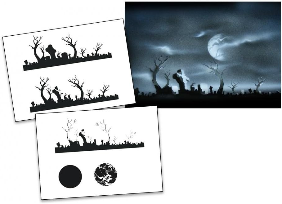 AS-009 M Airbrush-Schablone, Schritt für Schritt, ca. 13 x 10 cm