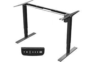 VIVO Black Electric Stand Up Desk Frame Workstation, Single Motor Ergonomic Standing Height Adjustable Base, DESK-V102E