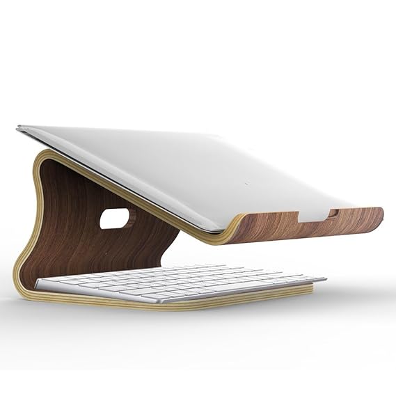 Samdi Holz Laptop Stehen/Universelle Laptop Halter Elegante Holz Notebookständer PC Halterung Kühlung Cooling Stand Haltewink