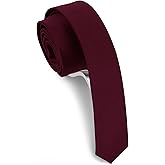 GUSLESON Fashion 1.58"（4cm） Solid Color Skinny Tie Slim Necktie For Men + Gift Box