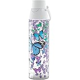 Tervis Blue Endless Butterfly Made in USA Double Walled Insulated Tumbler Travel Cup Keeps Drinks Cold & Hot, 24oz Venture Lite Water Bottle, Classic