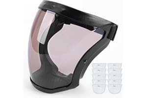 Dagiik Komax Anti-Dust & Fog-Free Face Shield, Full Face Shield (Brown)