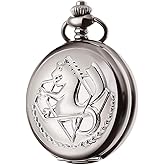 BOSHIYA Fullmetal Alchemist Pocket Watch with Chain Box for Cosplay Accessories Anime Merch