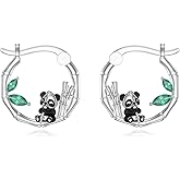 Lypic Panda/Snak/Frog/Pig Earrings Sterling Silver Animal Hoop Earrings Animal Jewelry Gifts for Women