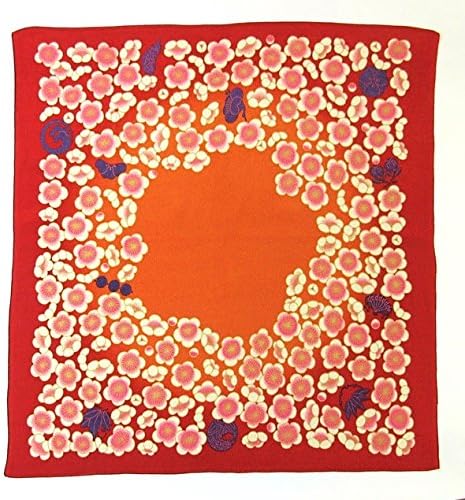 kyouzome [L/26.4inc] Furoshiki - Japanese Wrapping Cloth (Chirimen- Plum/Red)