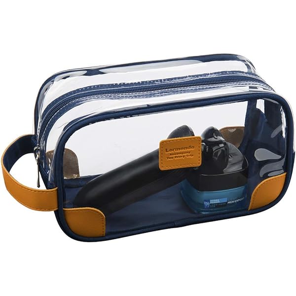 Neceser Transparente De PVC Para Aseo, 2 Unidades, Con Certificado TSA, Bolsa De Aseo Transparente Para Avión, Bolsa De Aseo Impermeable Para El Transporte Para Mujer, Hombre Y Familia, Transparente