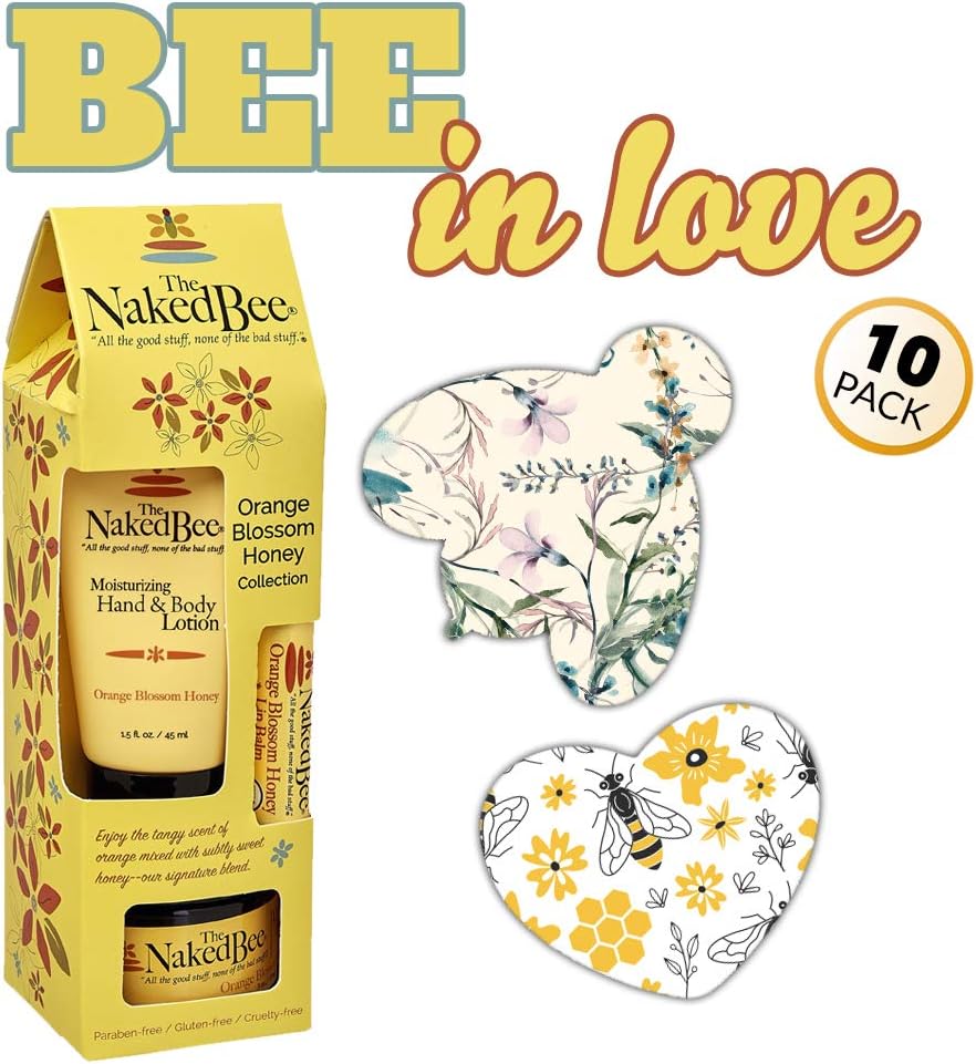 GrifGrips CGM Securement Bandages: Bee in Love Combo: Extreme - 10 Pack Grips - Bee and Sweetheart Shapes Plus Honey Gift Collection (Libre)