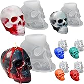 ZQYSING Skull Candle Molds, 7 Pack 3D Halloween Candle Molds Skull Head | Skull Silicone Molds for Epoxy Resin Casting, Handmade Candle Soap, Craft Plaster, DIY Halloween Decor Party Creative Gift