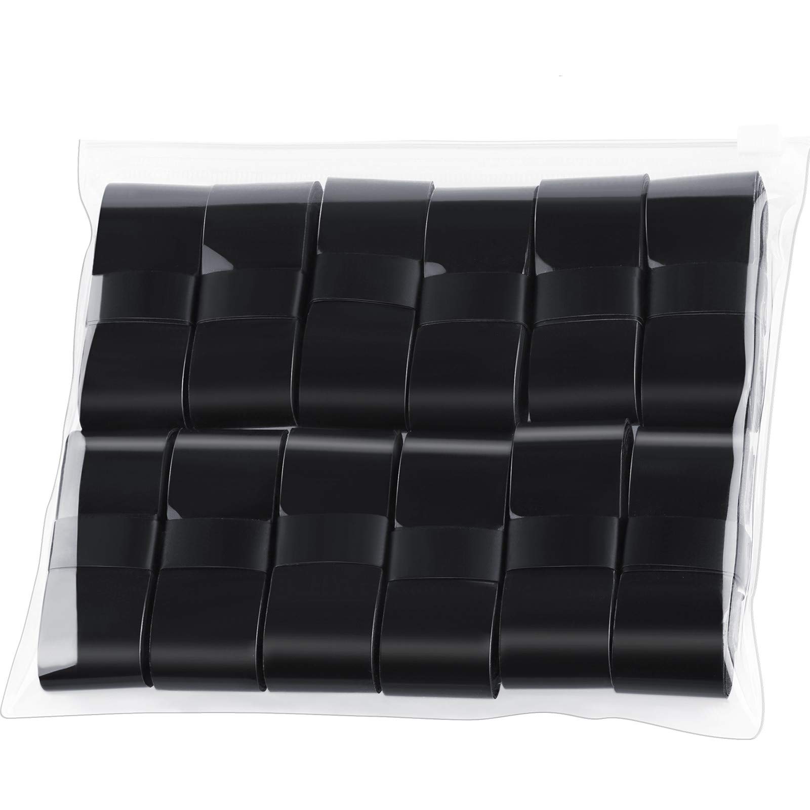 12 Pieces Tennis Racket Badminton Racket Grip Tape Overgrips for Anti-slip and Sweat Absorbent Grip (Black, 12 Pieces)