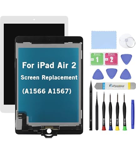 AGCUT Touch Screen Digitale Per IPad Air 2 (A1566/A1567) 9.7″ – Kit Di Riparazione Incluso, Solo Pannello Touch, Non LCD