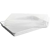 Nordic Ware Extra Large High-Sided Baking Pan, 21.1 x 15 x 2 inches, XL Big baking pan Natural Uncoated Aluminum, Reinforced Steel Rim Prevents Warping, Big Batch with Lid