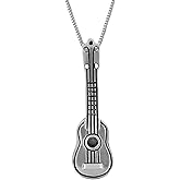 925 Sterling Silver Ukulele Pendant Necklace, 18"