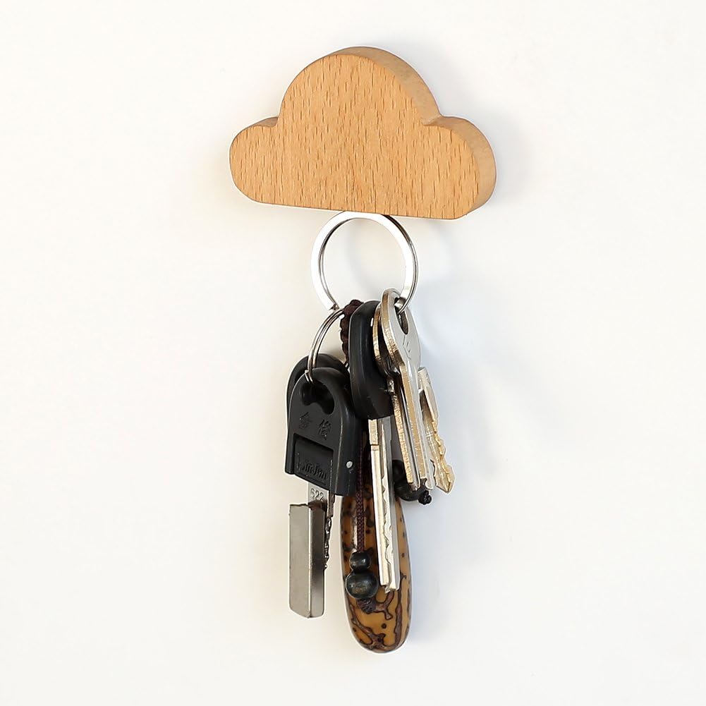 Key Hooks, Cloud Magnetic Wall Key Holder, Creative Novelty Cute Cloud Shape Magnetic Magnets Key Holder Wall Keychains Hanger Home Office Decoration (one Pack)