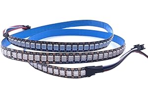 TOPXCDZ DC 5V WS2813 Led Strip Light Dual Signal Individually Addressable 5m 30 LEDs WS2812B Updated Black White PCB (Black P