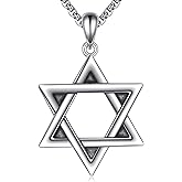 YFN Sterling Silver Star of David Necklace for Men and Women Delicate Jewish Star of David Pendant with 22+2 Inch Adjustable Chain Jewelry Gift for Christmas Father's Day Mother's Day Birthday