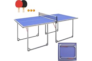 LSKSSNG 4.5/6ft/9ft Mid-Size Portable Ping Pong Tables Set, Foldable Table Tennis Table with Net,2 Paddles & 3 Balls, Professional MDF Tables for Indoor/Outdoor Multi-Use Free Standing Ping Pong Table