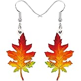 DALANE Acrylic Cute Fall Maple Leaf Earrings Dangle Drop Autumn Plant Leaves Jewelry for Women Charms Gifts