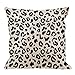 HGOD DESIGNS Leopard Pillow Cover,Decorative Throw Pillow Leopard Print Pillow Cases Cotton Linen Outdoor Indoor Square Cushion Covers for Home Sofa Couch 18x18 inch Black White