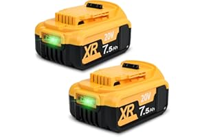 BATTOOL 2Pack 7500mAh DCB206 Replacement Battery for Dewalt 20V Battery Lithium Max XR DCB200 DCB201 DCB203 DCB204 DCB206 DCB181 DCB180 Cordless Power Tools