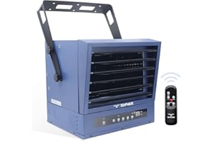 TEMPWARE Electric Garage Heater, 10,000-Watt Digital Fan-Forced Ceiling Mount Shop Heater with Full-Function Remote, 240-Volt Hardwired Heater with 12-Hour Timer, Ideal for Workshop, Blue (TW10000ER)