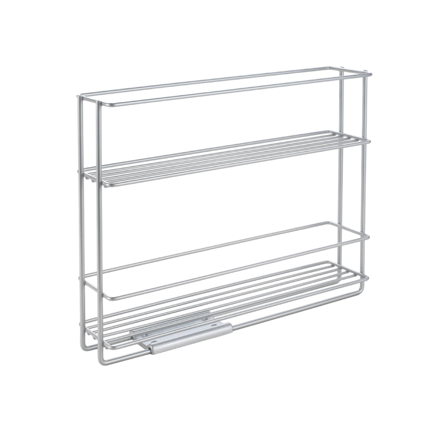 Metaltex In & Out Sliding Spice Rack – Kitchen Storage Rack for Seasonings and Condiments - Polytherm Metallic, 28 x 22 x 6 Centimeters