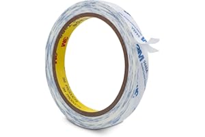 BULINA 3M Double Sided Tape Thin 0.5"×32.8Ft, 9448A Double Coated Tissue Tape, Strong Adhesive Sticky Tape Translucent Removable for Foam Art Craft Nameplate Bonding