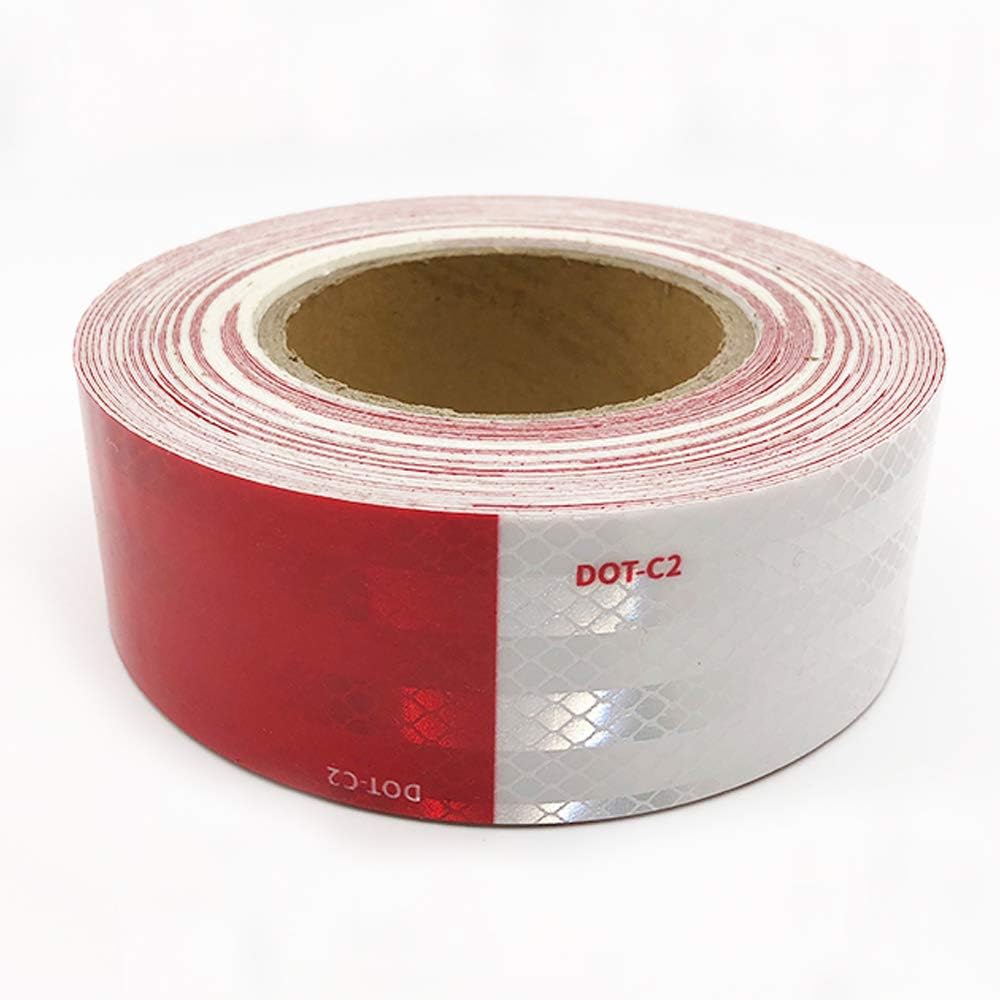 Dot-C2 Red/White Reflective Safety Tape,Conspicuity Tape,2 Inch x 75 Ft - for Vehicles,Trailers,Boats,Signs: Home Improvement