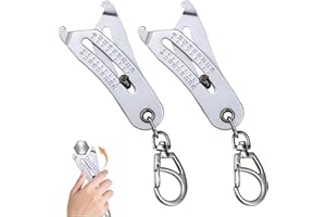 SEAPLENN 2PCS Portable Precise Thread Size Checker Keychain - Bolt Size Finder Keychain, Nut and Bolt Thread Gauge Identifier, for Fast and Precise Measurement (Silver)