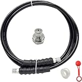Memiuyelay 10 Feet High Pressure Hydraulic Hose CH-604 with 3/8 Inch NPT Thread Kit 1/4" ID x 10 ft Thread Hydraulic Hose Assembly 10000Psi with Coupler Cap Black