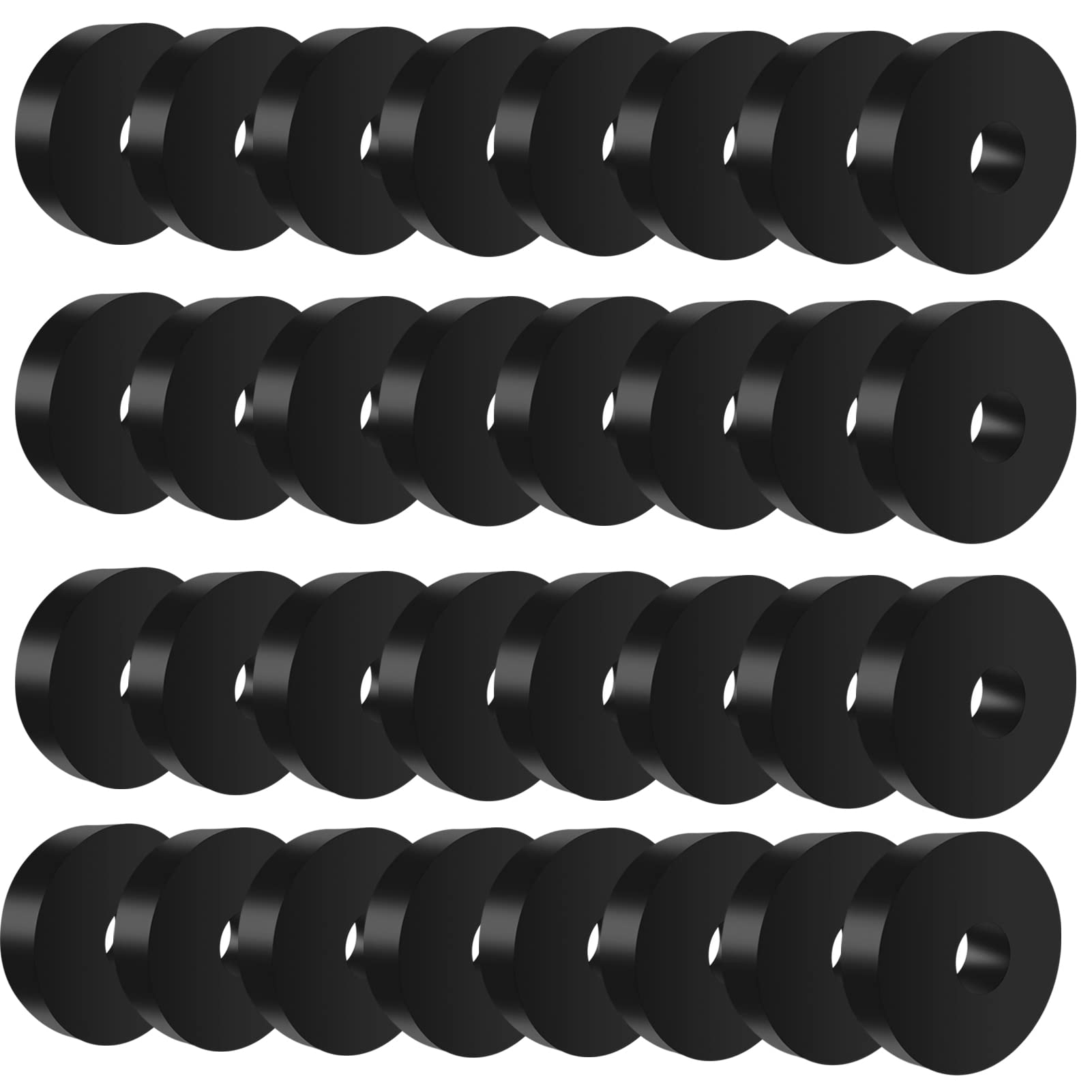 32 Pack Rubber Isolation Feet Pads Thick Rubber Washers 1.5 Inch OD 0.5 Inch ID 0.4 Inch Thick Mechanical Vibration Damping Pads Anti Vibration Isolation Pads Rubber Isolator Washer