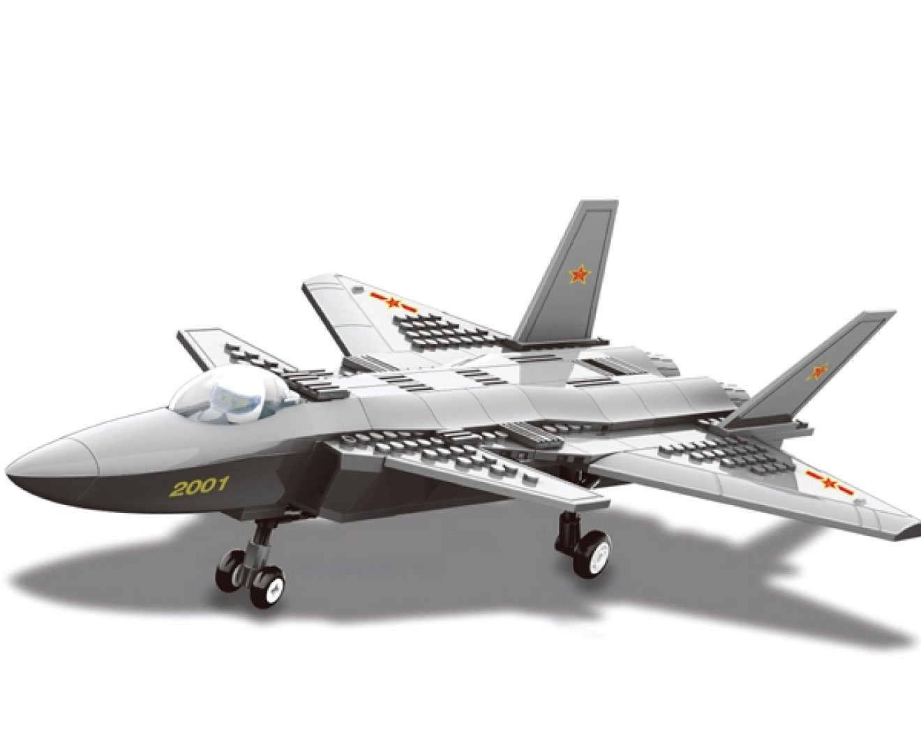 Aircraft Scale Model. Bricks Toy Kit. 1:50. Twinjet Stealth Fifth-Generation Fighter J-20 Plane. — image 1