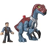 Fisher-Price Imaginext Jurassic World Dinosaur Toy Therizinosaurus & Owen Grady Figure Set for Pretend Play Preschool Kids Ages 3+ Years