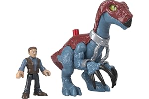 Fisher-Price Imaginext Jurassic World Dominion Therizinosaurus Dinosaur & Owen Grady 3-Piece Figure Set for Preschool Kids Ages 3+ Years