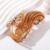 Autumn Squirrel Shape Hair Claw Clip Colorful Animal Non-Slip Hair Accessories for Medium Hair Women Girls
