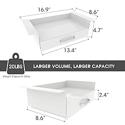 GOME White Under Desk Drawer Storage with