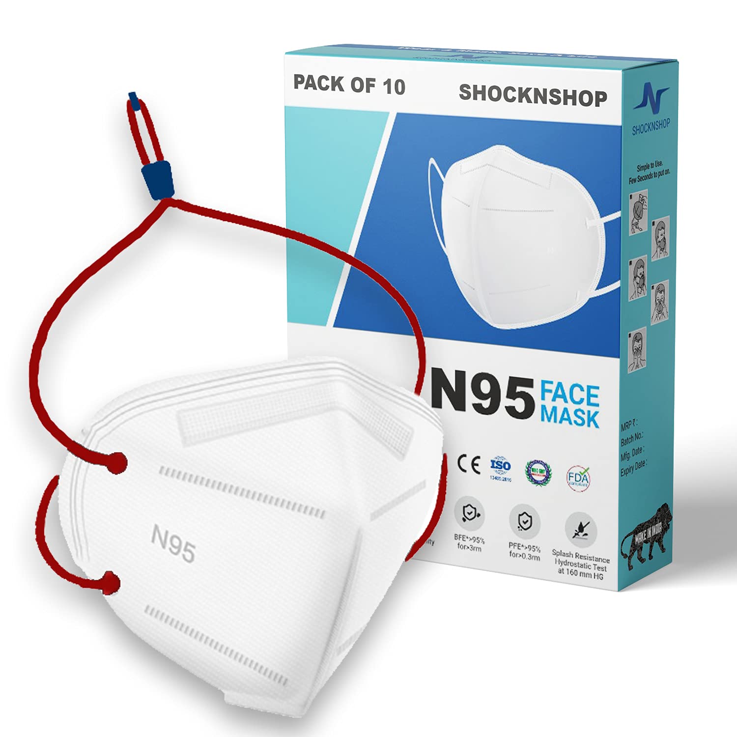 Non Woven N95 Reusable Washable Face Mask CE, ISO, FDA and