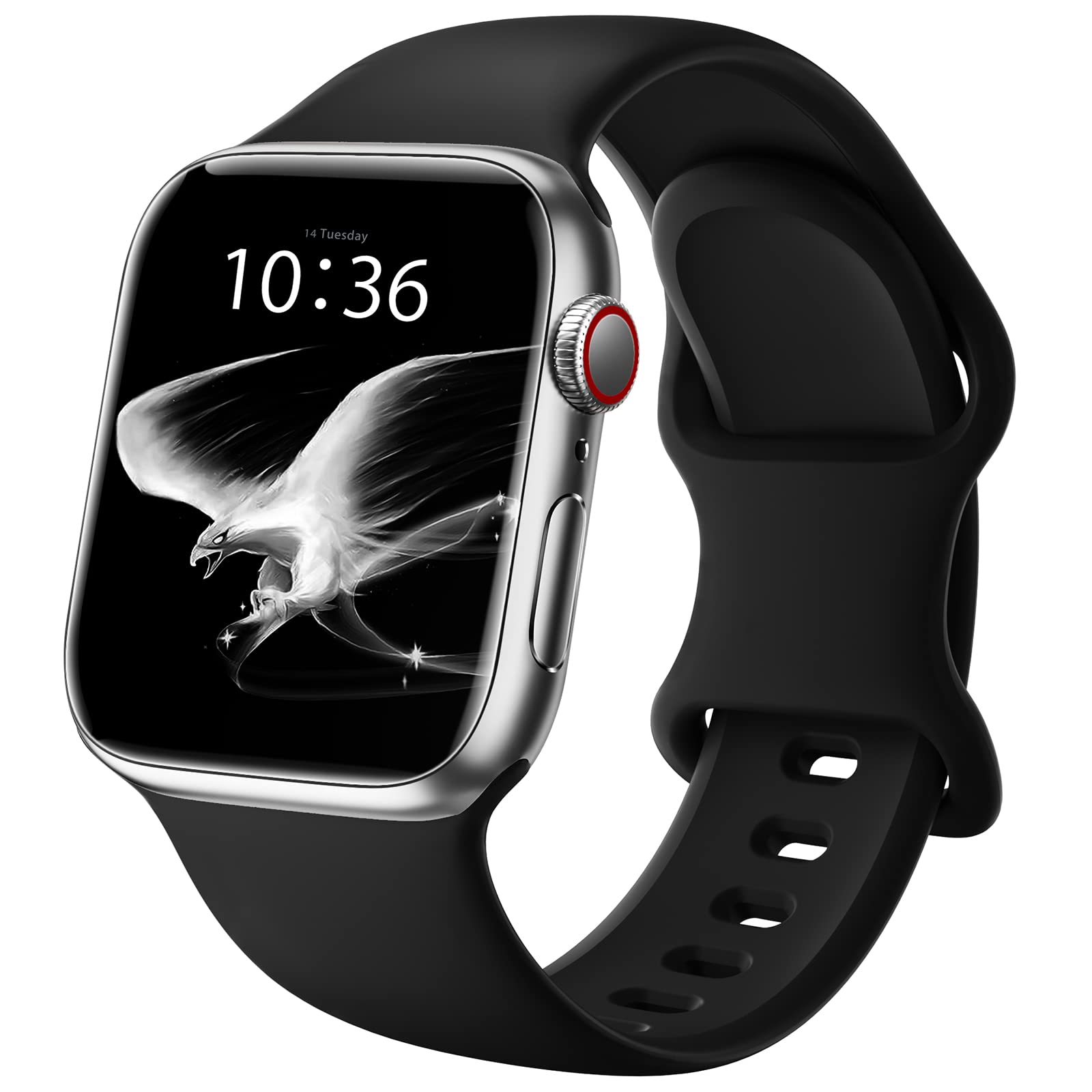 DigiHero Straps Compatible with Apple Watch Strap 40mm 42mm 44mm 41mm 45mm 46mm 38mm, Silicone Sport Replacement Strap for iWatch Series 11 10 9 8 7 6 5 4, SE 3 2 1 Women Men, Black