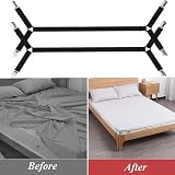 Onezebra Heavy Duty Bed Sheet Straps Clips, Adjustable 2 Pcs Set view 2
