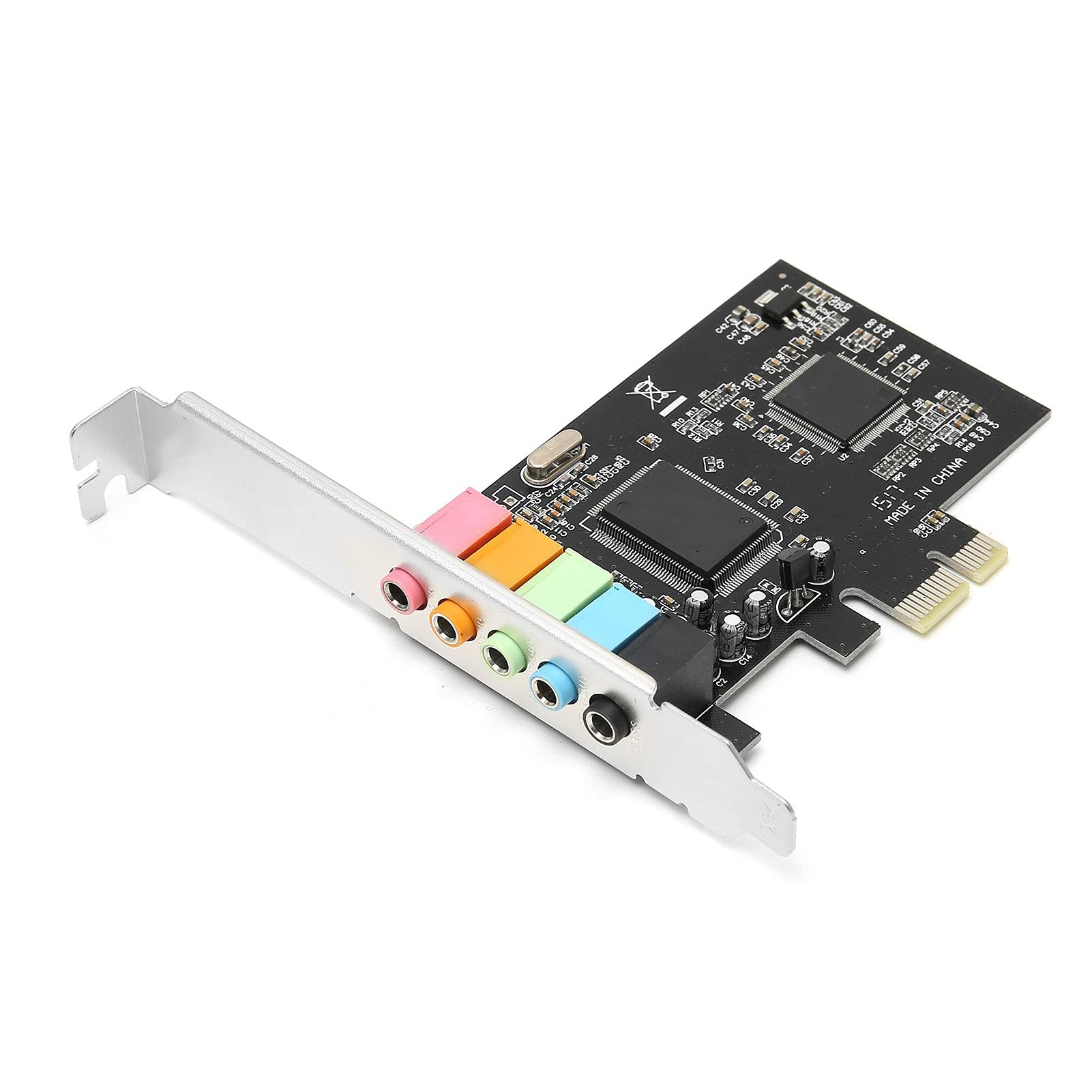PUSOKEI PCI-E Audio Sound Card, Desktop CMI8738 5.1 Multi-Channel Audio Chip PCIe Sound Card for 7/Vista/XP 32/64-bit