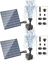 AISITIN Solar Fountain Kit 2-Piece with 6 Nozzles for Ponds Bird Baths