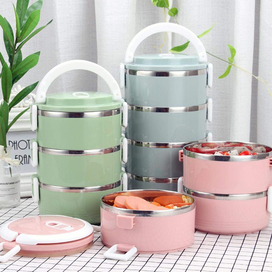 MelysUS Multi-layer Stainless Steel Thermal Insulated Lunch Box Food Storage Container Lunch Boxes