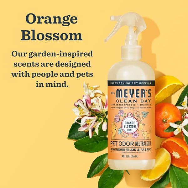 MRS. MEYER’S CLEAN DAY PET ODOR NEUTRALIZER, ORANGE BLOSSOM SCENT, 16OZ