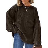 LILLUSORY Womens Oversized Tunic Sweaters Winter Cozy Tops Cute Chunky Crewneck Plus Size Pullover Long Sleeve Clothes