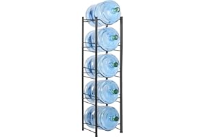 HAITRAL Water Gallon Jug Holder, 5-Tier Heavy Duty Water Bottle Buddy Display Rack, Black