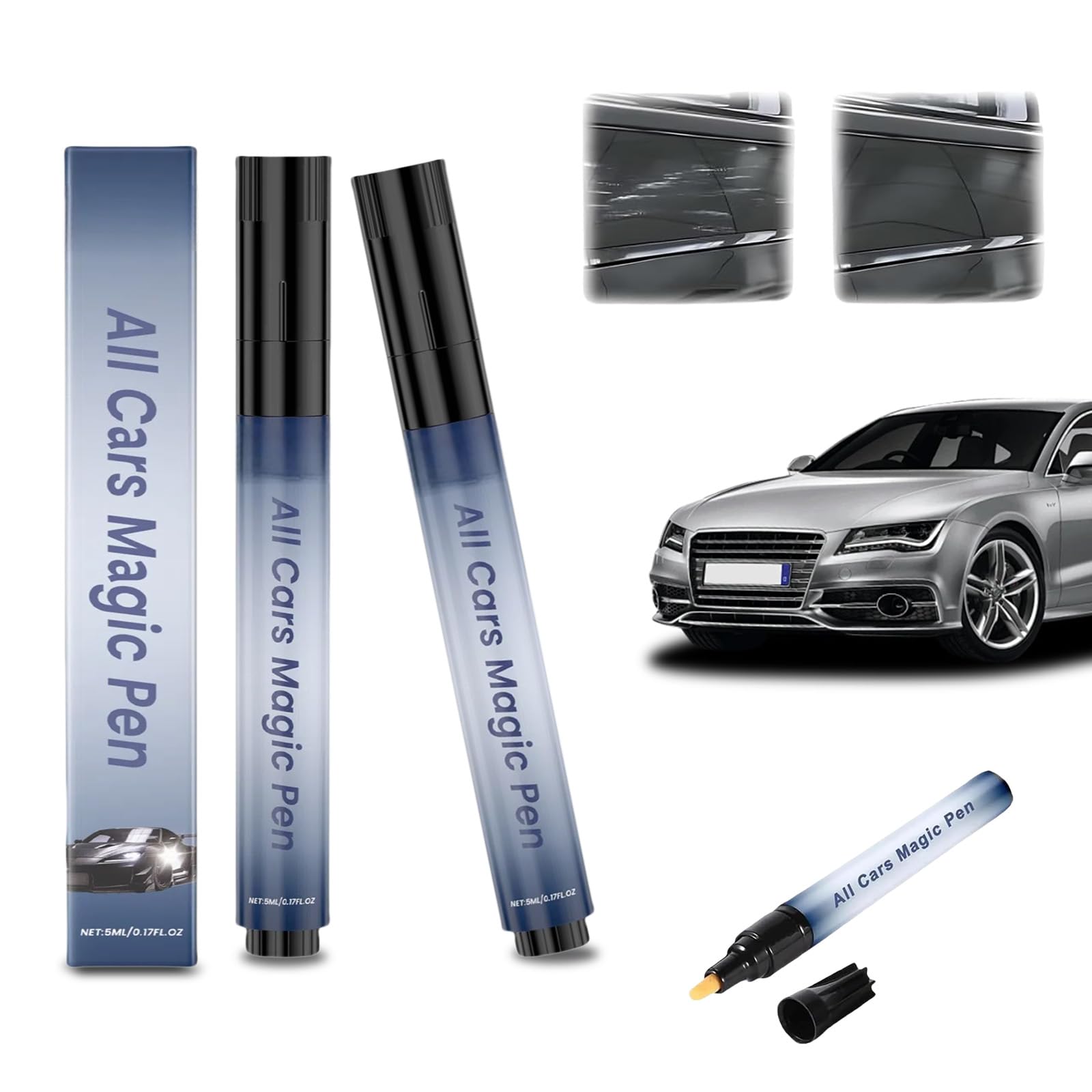 Photo 1 of All Cars Magic Pen for Car Scratches, Accurate Car Scratch Remover, Quick Car Paint Scratch Repair Magic Car Scratch Removal Pen, Easy Portable Travel-Friendly for All Vehicles Colors, 2PCS