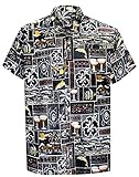 LA LEELA Shirt Casual Button Down Short Sleeve Beach Shirt Men Aloha Pocket 209