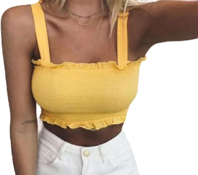 smocked tie shoulder top