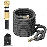 Garden Hose 75FT Expandable Water Hoses with Best Abrasion Resistance and Tension & 5000D Stronger fiber Triple Layer Latex Expandable Garden Hoses for All Your Watering Needs (75)