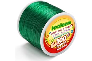 Iooleem 1mm Stretchy Elastic String, Stretchy String for Bracelet, String for Bracelet Making, Elastic String for Bracelets, String for Jewelry Making.(Dark Green)